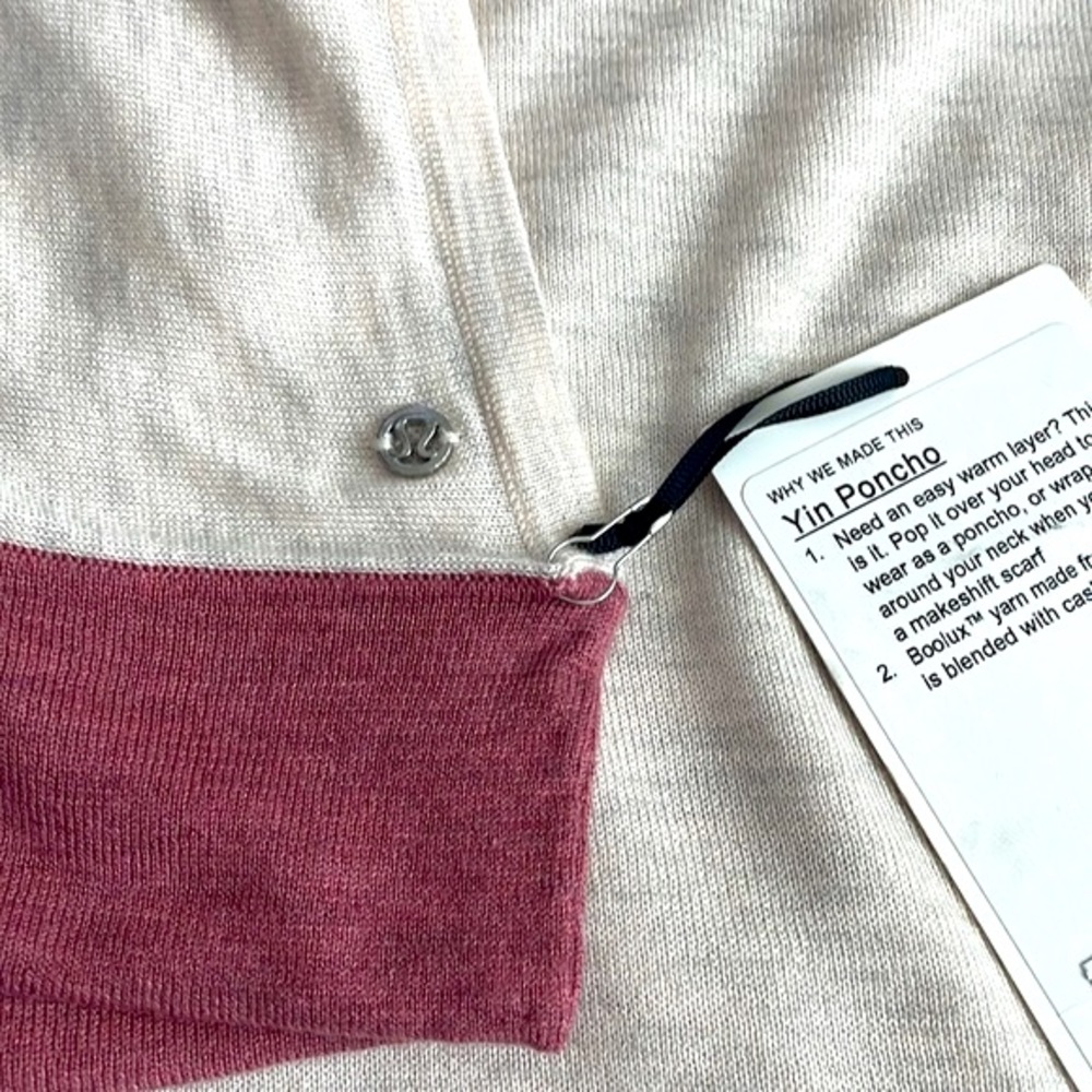 NWT Lululemon Yin Poncho Heathered Cherry Tint / Heathered Dune One Size - Picture 5 of 8